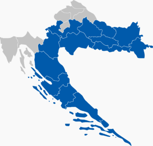 Cartina politica della Croazia
