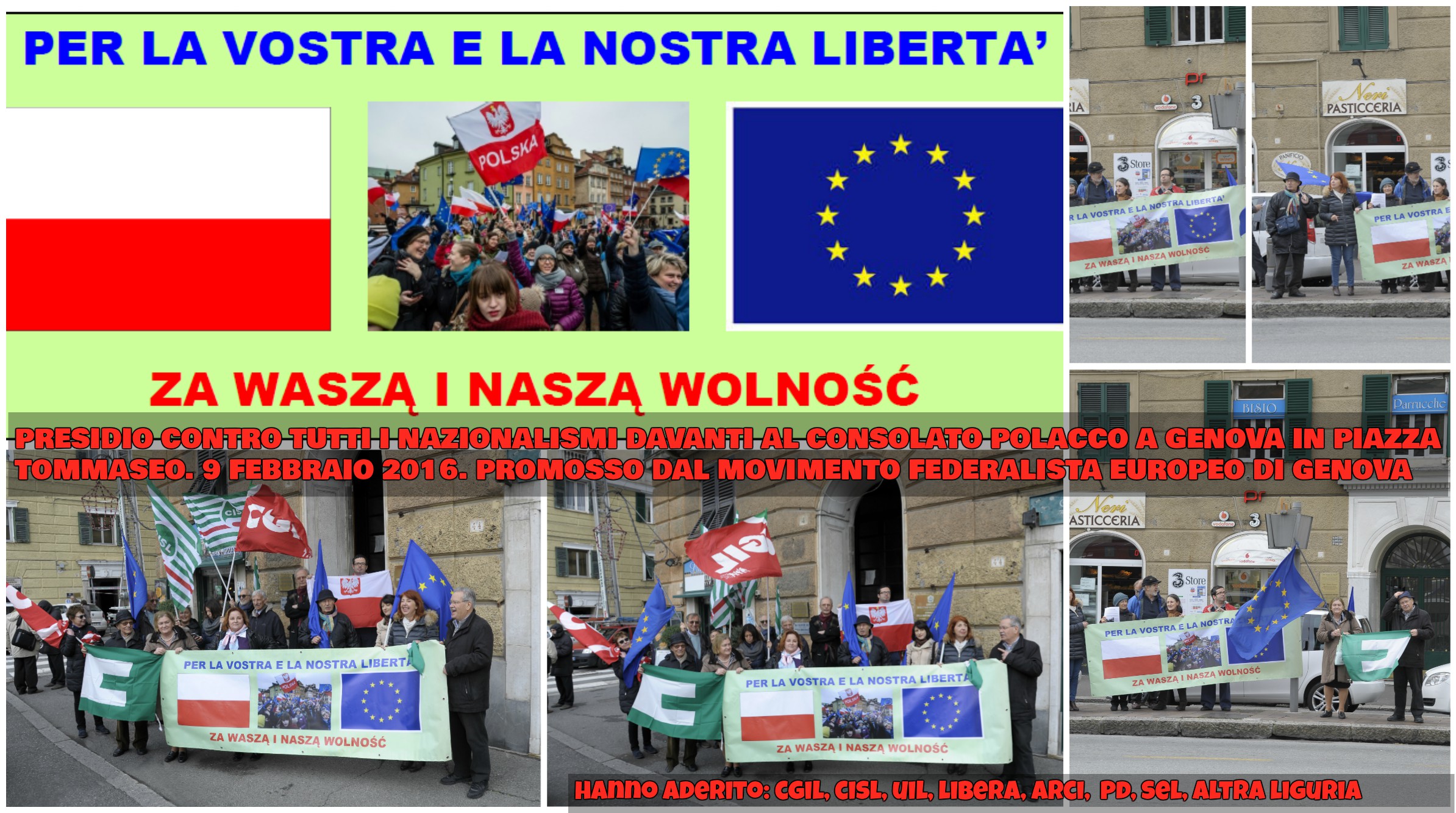 Presidio a Genova per la Polonia, 9 febbraio 2016