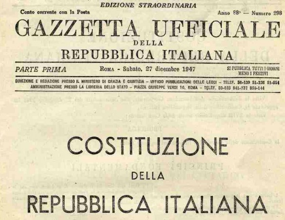 Costituzione della Repubblica Italiana Costituzione della Repubblica Italiana