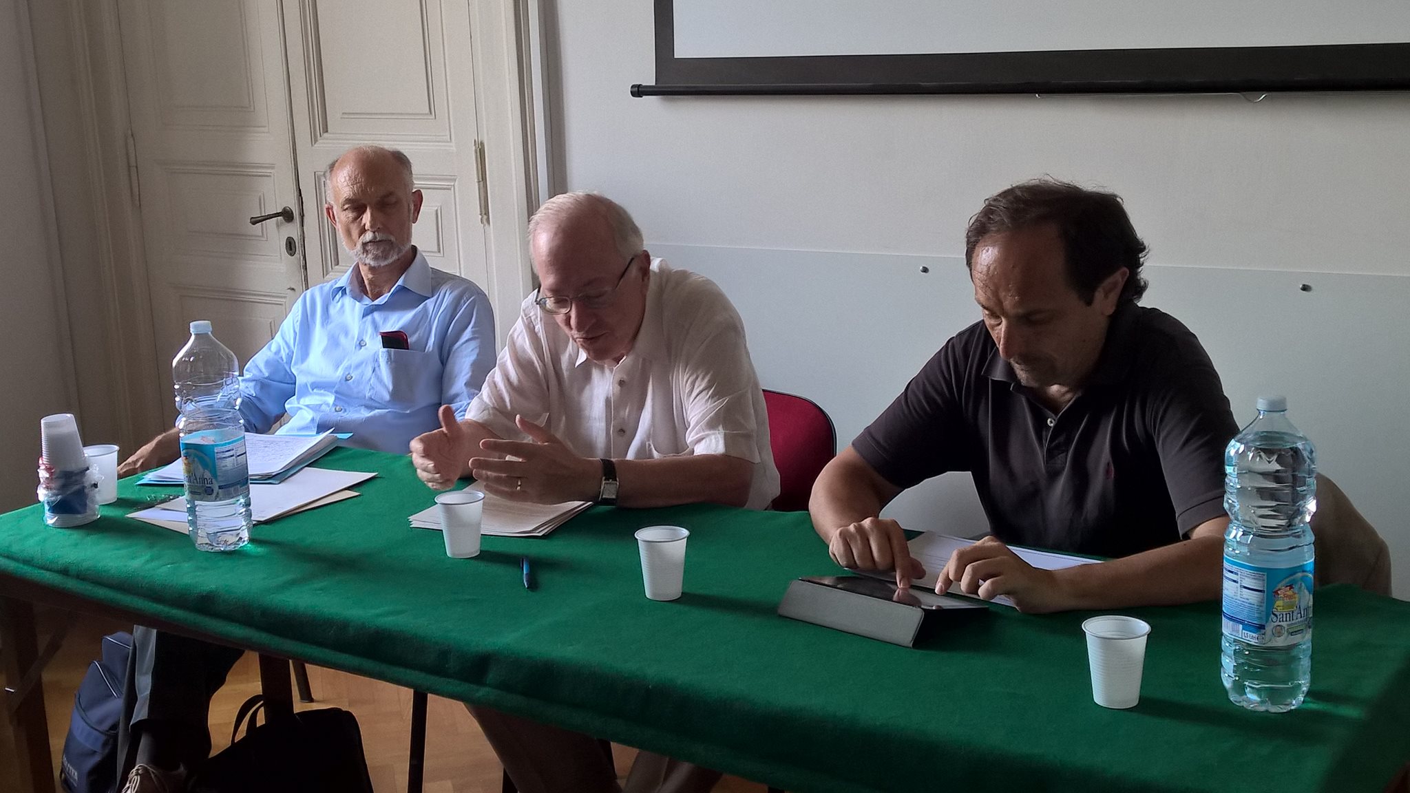 al tavolo, Giorgio Anselmi, Paolo Ponzano e Ugo Ferruta