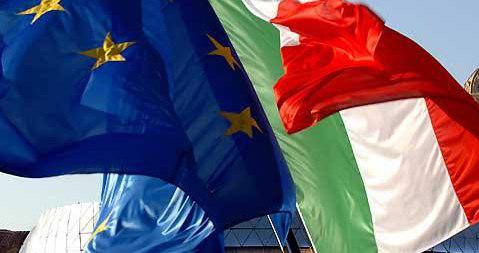 Bandiere quella europea e quella italiana